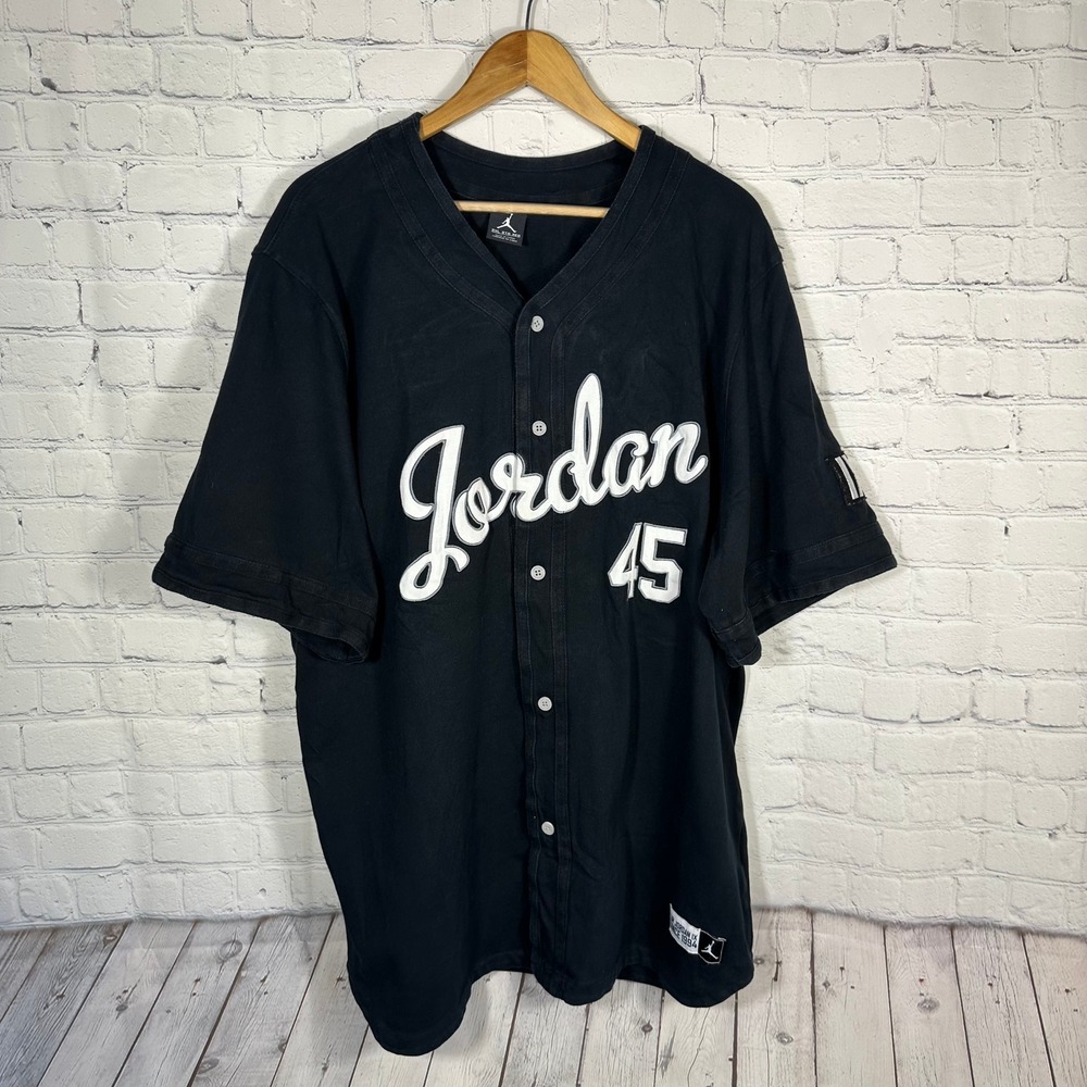 Jordan Brand Mens 3XL Black Baseball‎ Jersey Shirt 45 Air Jordan IX 621610-010